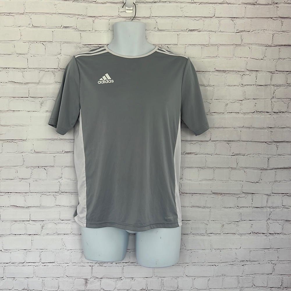 Adidas climalite gray white shirt